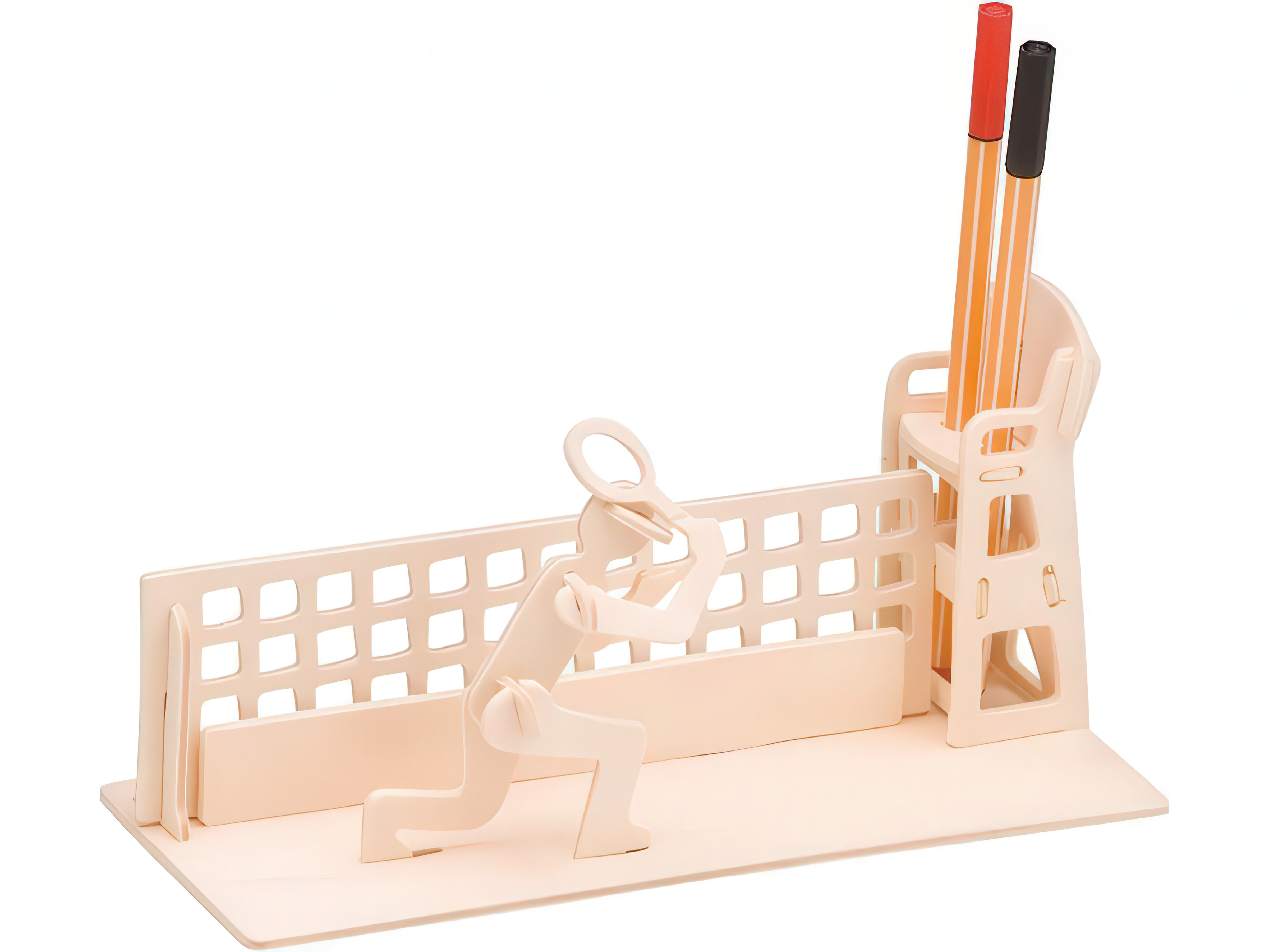 Laser Cut Pen and Pencil Holder Desk Organizer Tennis Table Stand