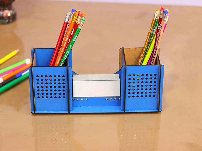 Laser Cut Pen Holder Template Office Desk Organizer