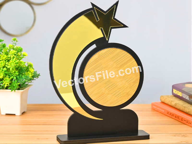 Laser Cut Personalized Star Trophy Achievement Award Design