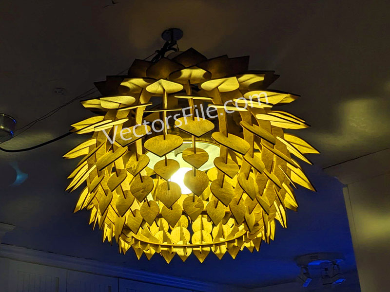 Laser Cut Pine Cone Hanging Lamp 3D Puzzle Chandelier Night Light