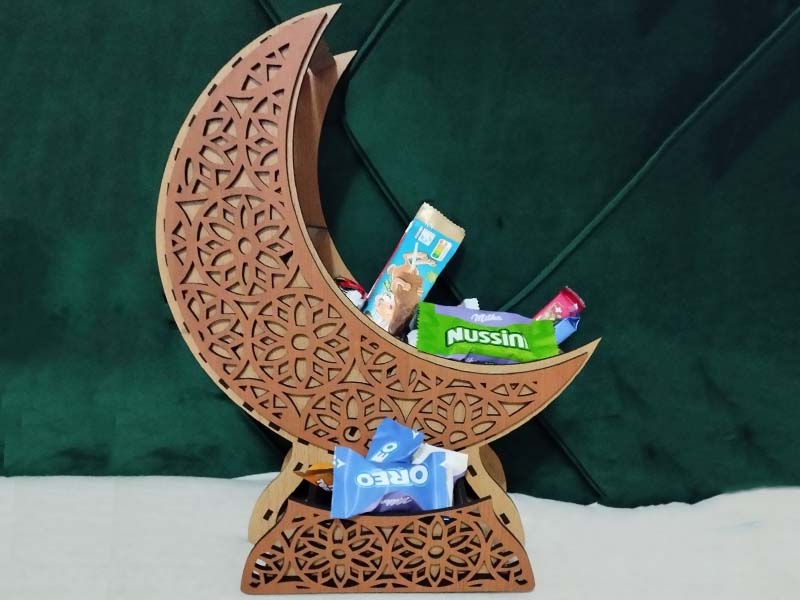 Laser Cut Ramadan Eid Moon Party Serving Tray Ramadan Serving Gift Tray