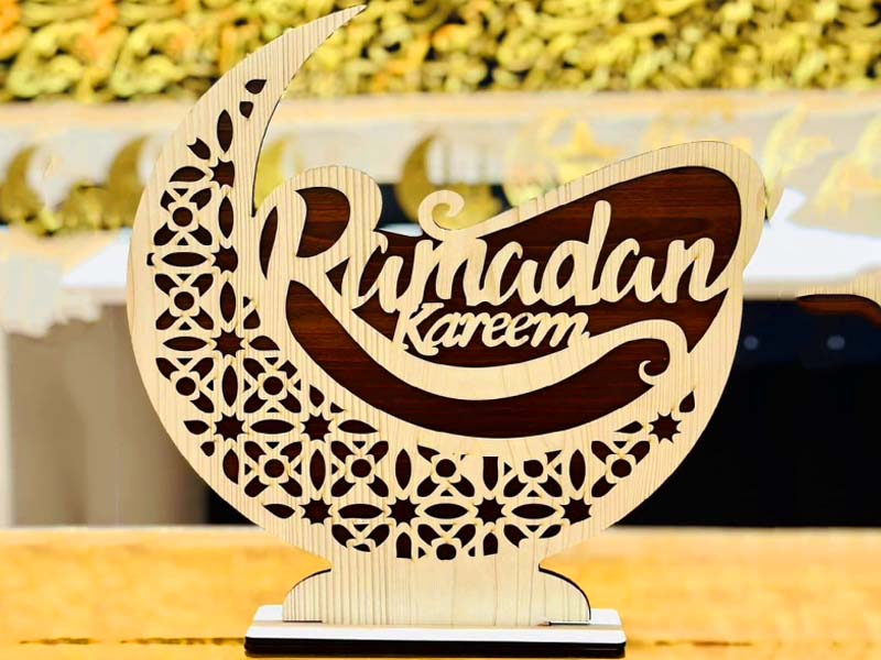 Laser Cut Ramadan kareem Calligraphy Table Decoration Stand