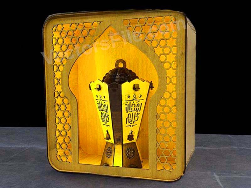 Laser Cut Ramadan Lantern Gift Lamp Design | Vectors File