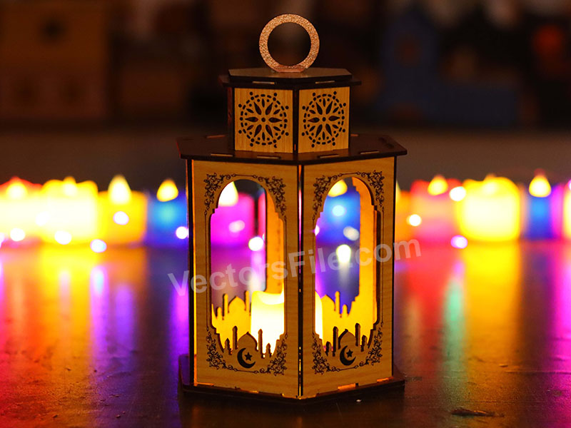 Laser Cut Ramadan Lantern Tealight Canlde Holder