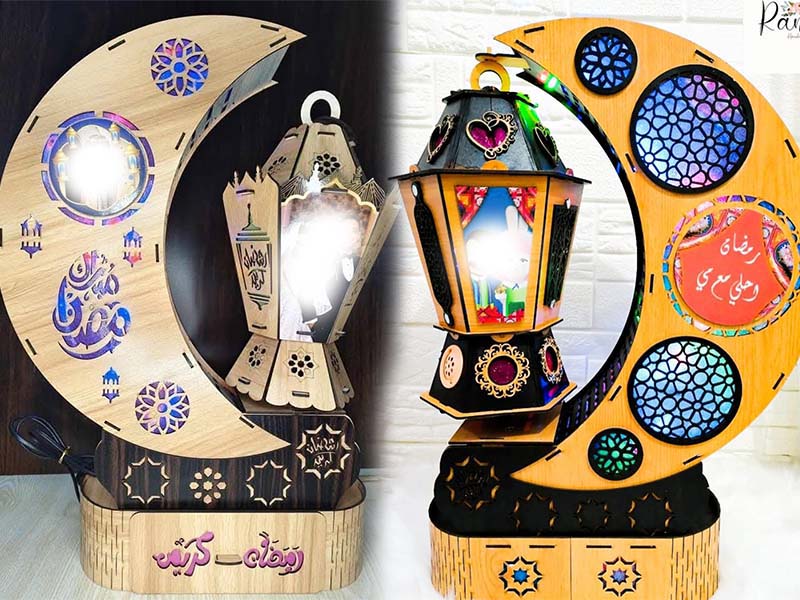 Laser Cut Ramadan Lantern Wooden Ramadan Gift Lamp Idea