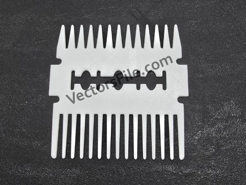 Laser Cut Razor Blade Dual Sided Wooden Comb Template