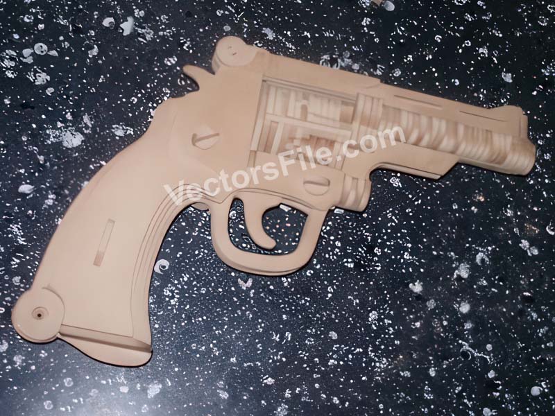 Laser Cut Revolver Toy Gun 3D Puzzle Model Kit