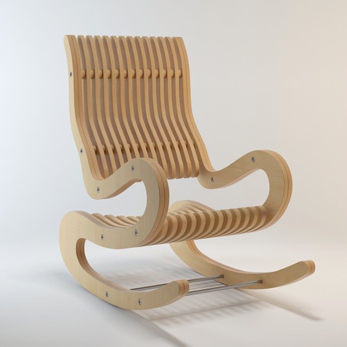 Laser Cut Rocking Chair Free DXF Vectors File