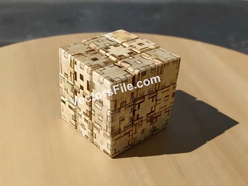 Laser Cut Rubik Cube Game 3×3 Wooden 3D Puzzle Model Kit