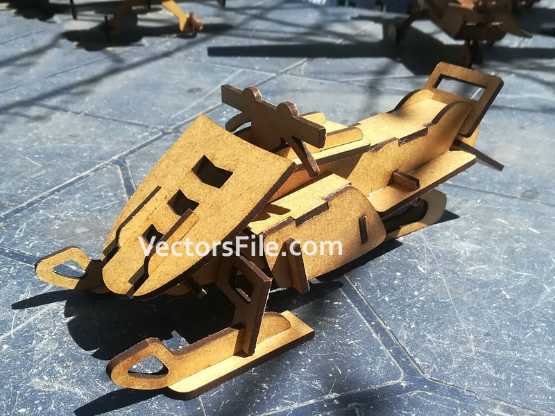 Laser Cut Snowmobile Vehicle 3D Puzzle Toy Model Kit