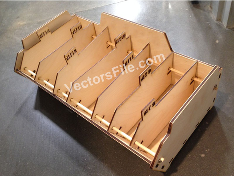 Laser Cut Storage Box Organizer with Compartment