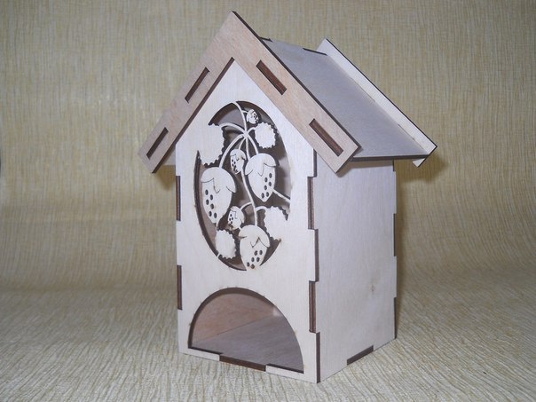 Laser Cut Tea House with Berries Free CDR Vectors File