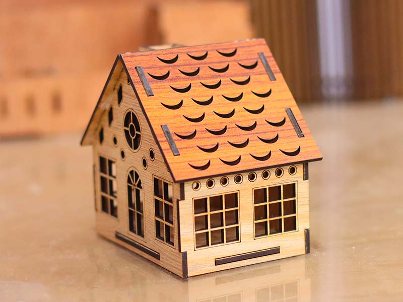 Laser Cut Tea Light House Design Miniature House Model