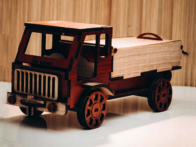 Laser Cut Truck Toy 3D Wooden Model Vector File