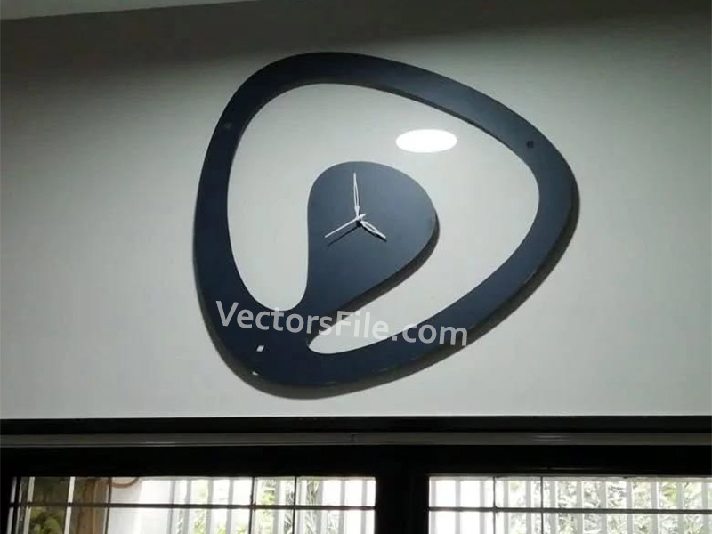 Laser Cut Unique Modern Shape Wall Clock Template