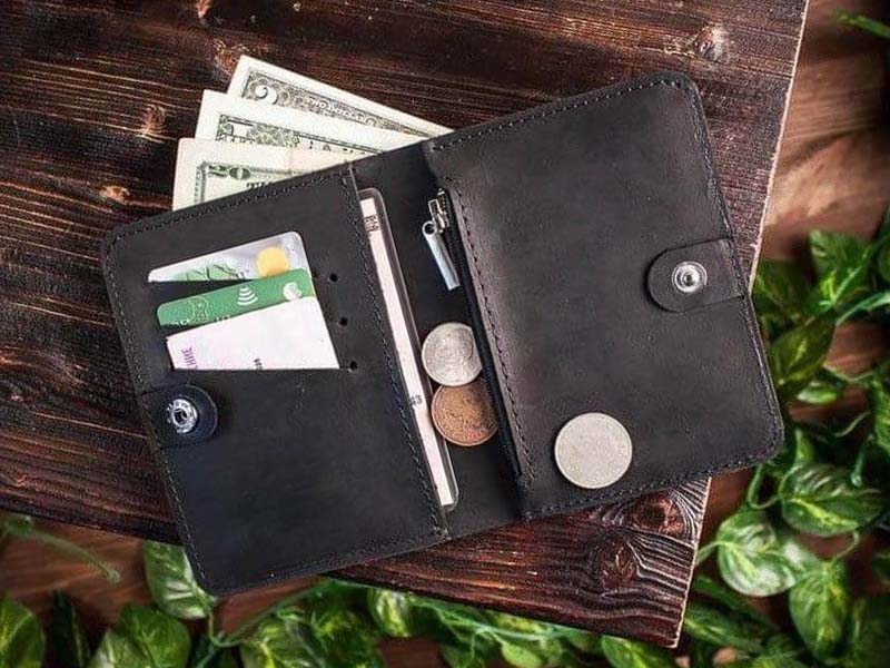 Laser Cut Universal Leather Wallet with Card Holder Pockets for Men Gift