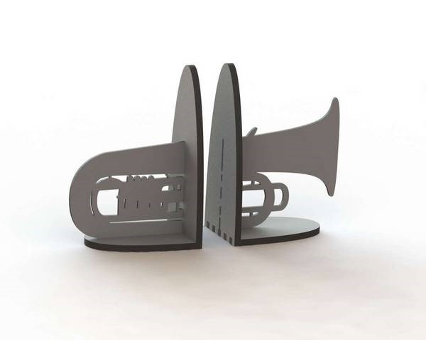 Laser Cut Wooden Book Stopper Trumpet CDR File