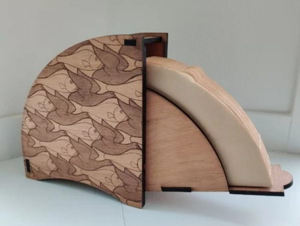 Laser Cut Wooden Coffee Filter Box CDR File