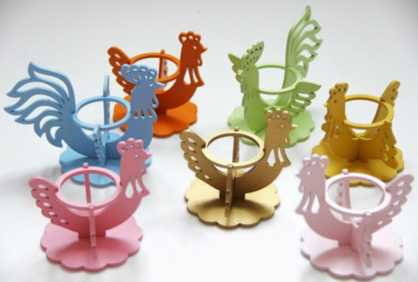 Laser Cut Wooden Easter Egg Holder Stand Chicken CDR File