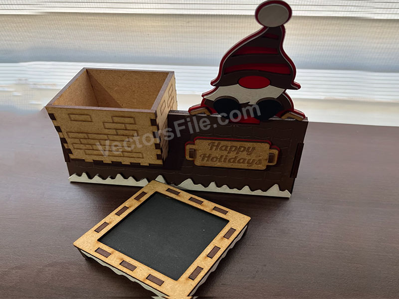 Laser Cut Wooden Happy Holidays Gift Box Idea