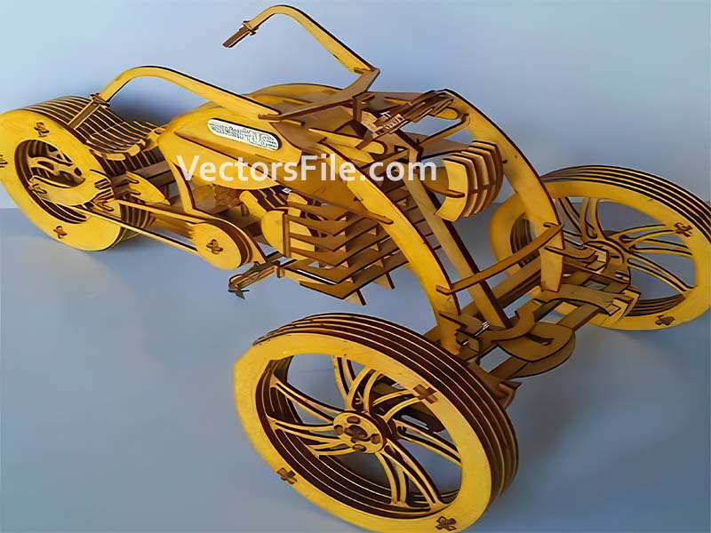 Laser Cut Wooden Motorcycle 3D Puzzle Bike Toy Model Kit