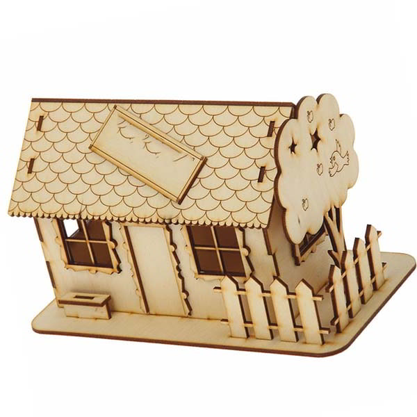 Laser Cut Wooden Piggy Bank House Model Vector File | Vectors File