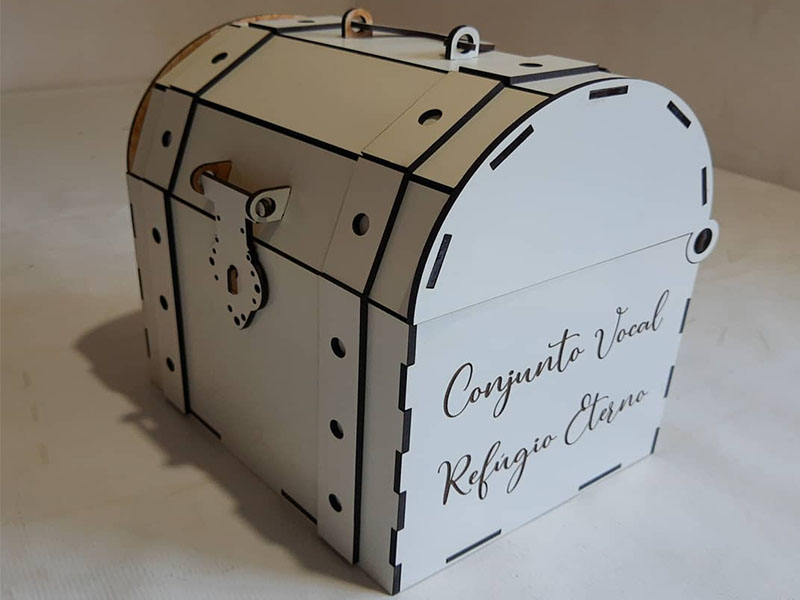Laser Cut Wooden Treasure Chest Storage Box Jewelry Box Template