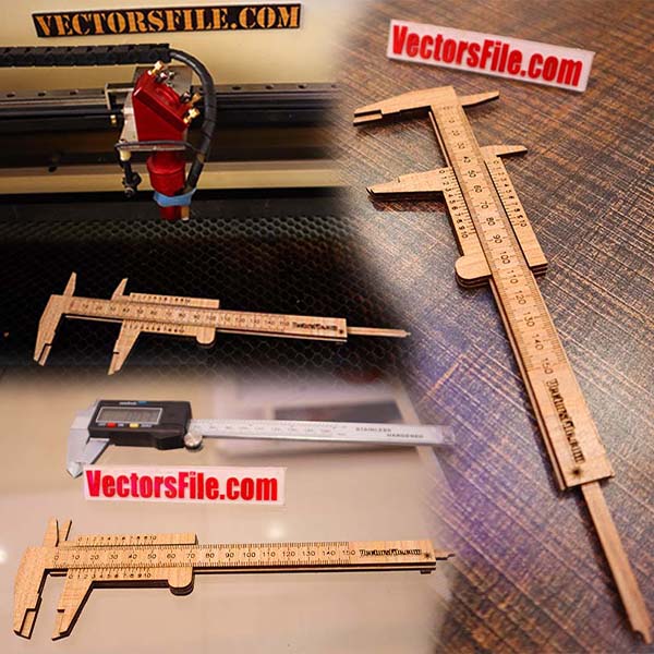 Laser Cut Wooden Vernier Caliper Ruler Scale for Measurement CDR and ...