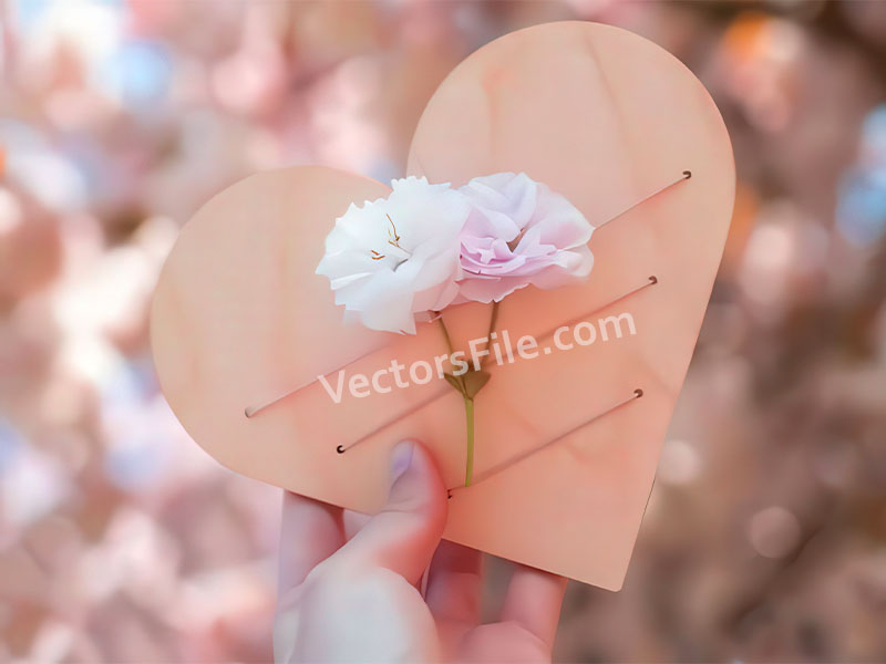 Nature Heart Weaving Laser Cutout Craft Gift Tags Idea
