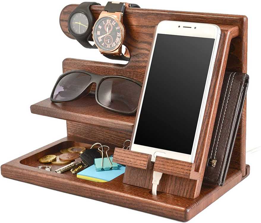 Phone Docking Station, Wallet Stand, Watch Holder Office Desk Organizer ...