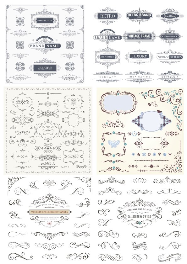 Retro Decor Elements Collection Free CDR Vectors File