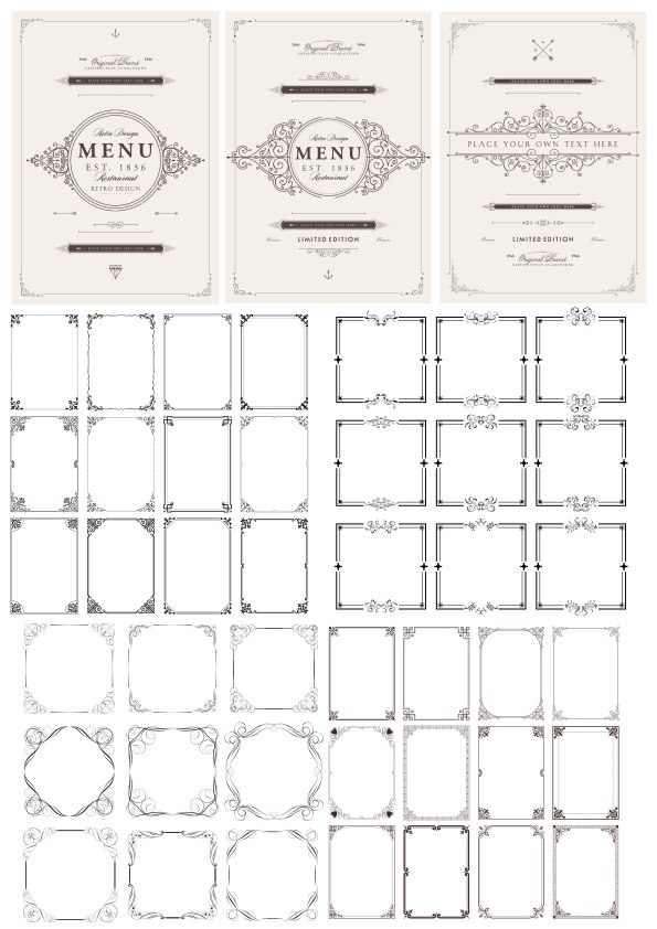 Retro Elegant Decor Elements Free CDR Vectors File