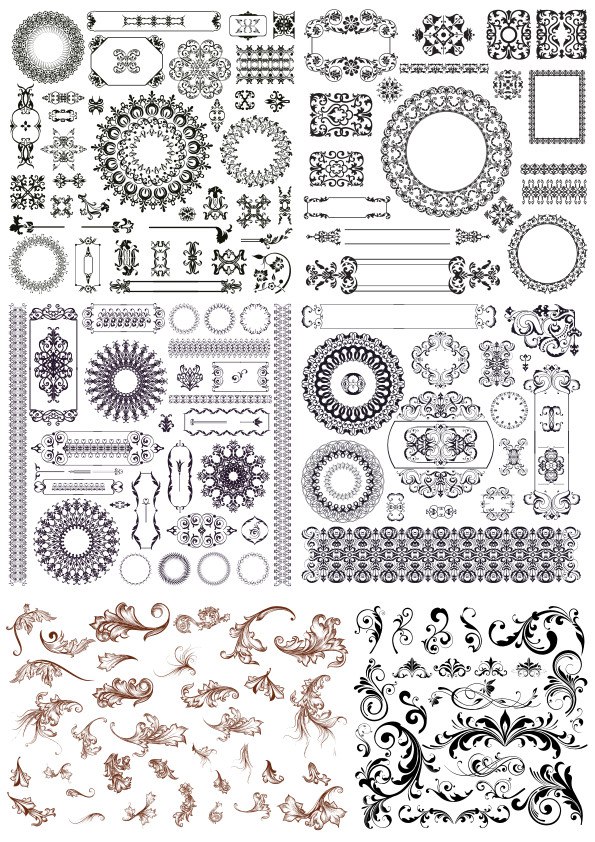 Set of Decor Elements Free CDR Vectors File