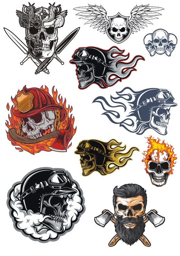 Skulls Pack Vectors Set CDR File