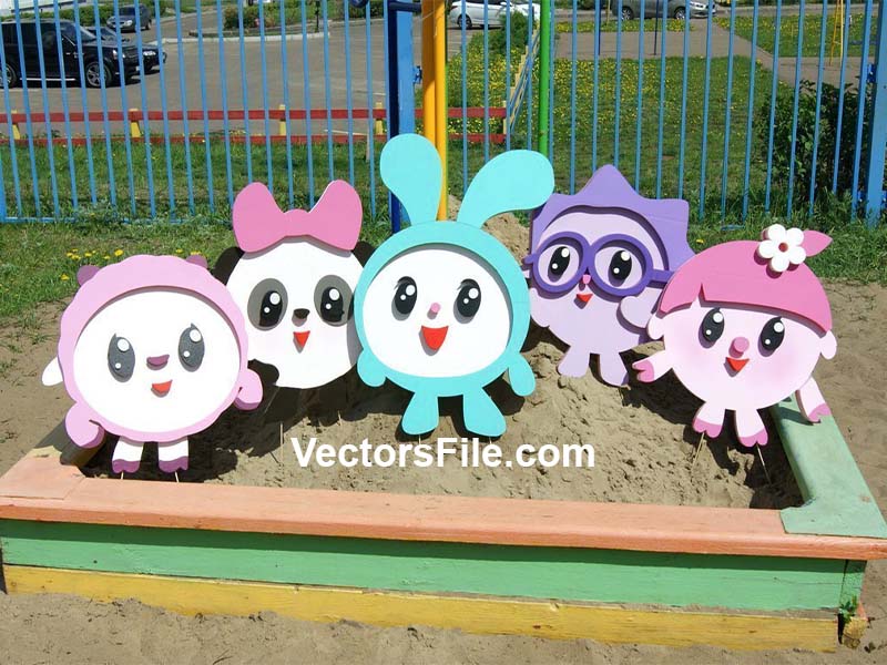 Smeshariki Cartoon Character Laser Cut Template for Decor Idea