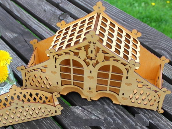 Tea House Laser Cutting Free CDR Vectors File