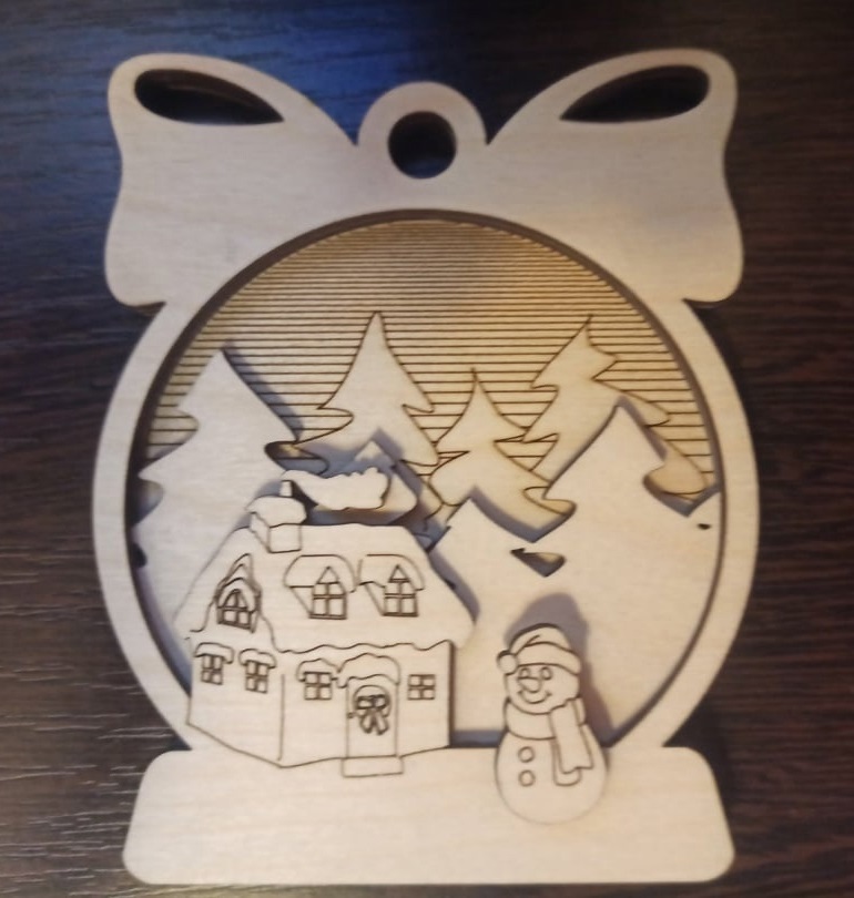 Laser Cut Christmas Decoration Wooden Splicing Ornament CDR File