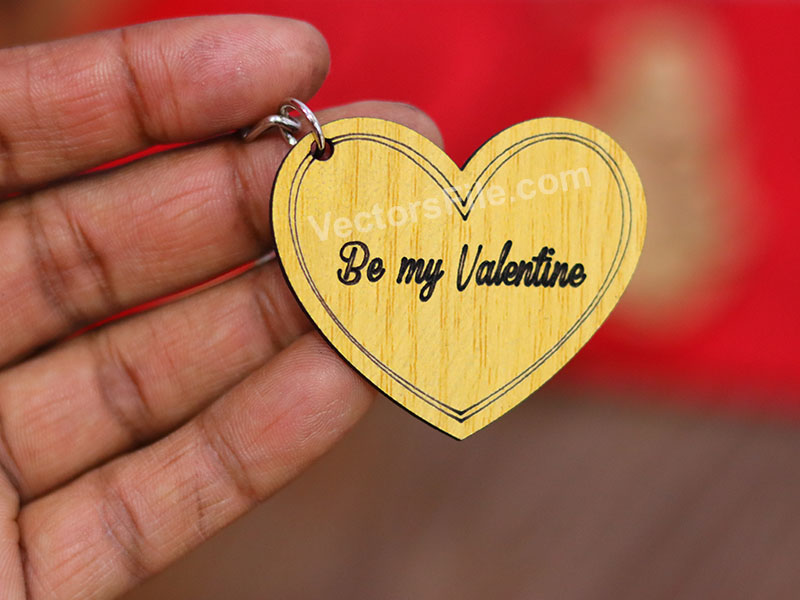 Valentine’s Day Keychain Laser Cut Design Idea