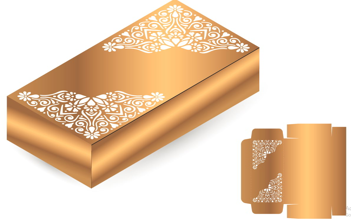 Vector Wedding Card Laser Cut Template Box Free Vector