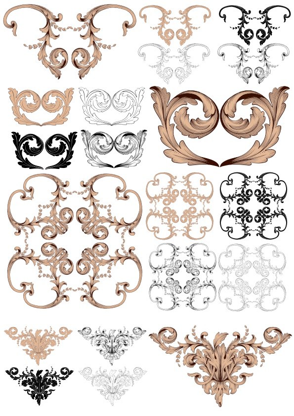 Vintage Baroque Ornaments Free CDR Vectors File