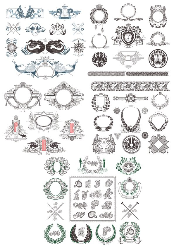 Vintage Decor Set Free CDR Vectors File