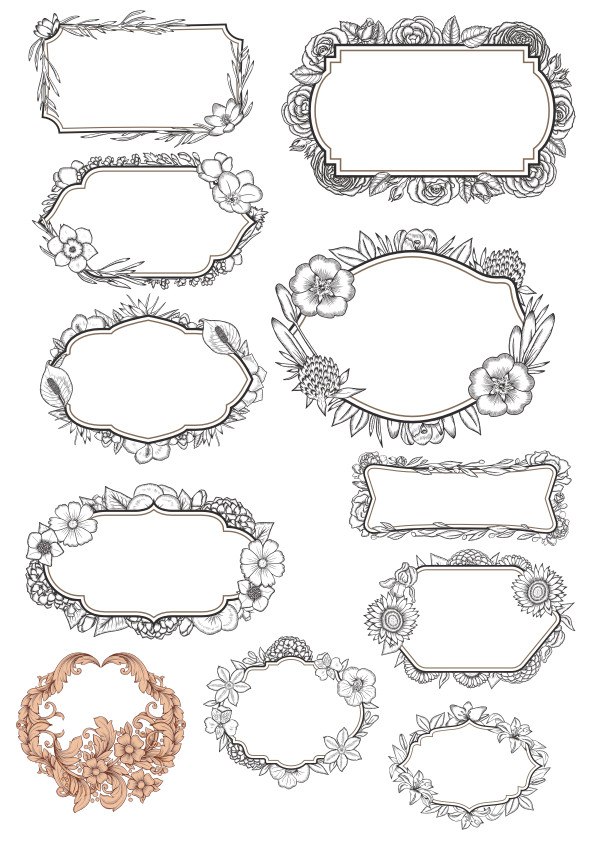 Vintage Floral Frame Vectors Free CDR Vectors File