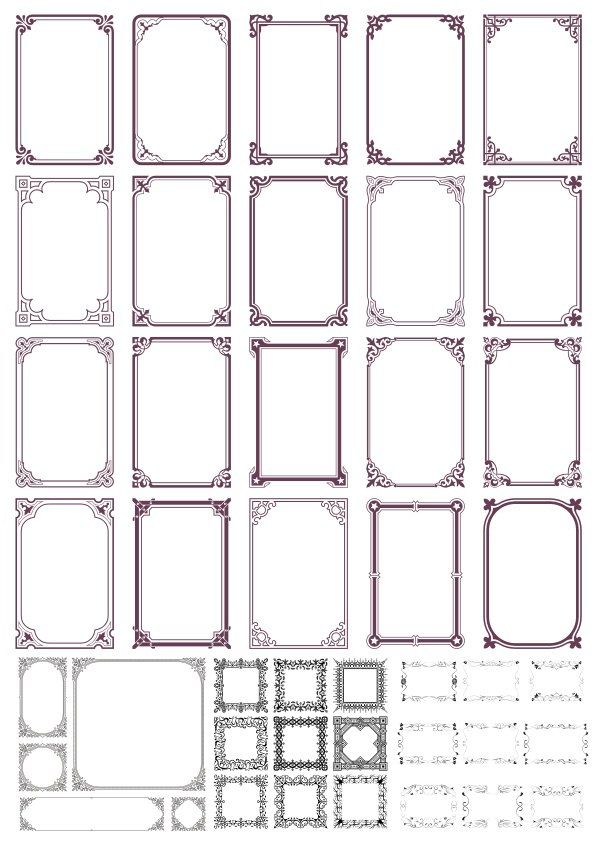 Vintage Retro Ornamental Frames Free CDR Vectors File