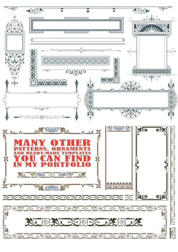 Vintage Text Frames and Dividers Free CDR Vectors File