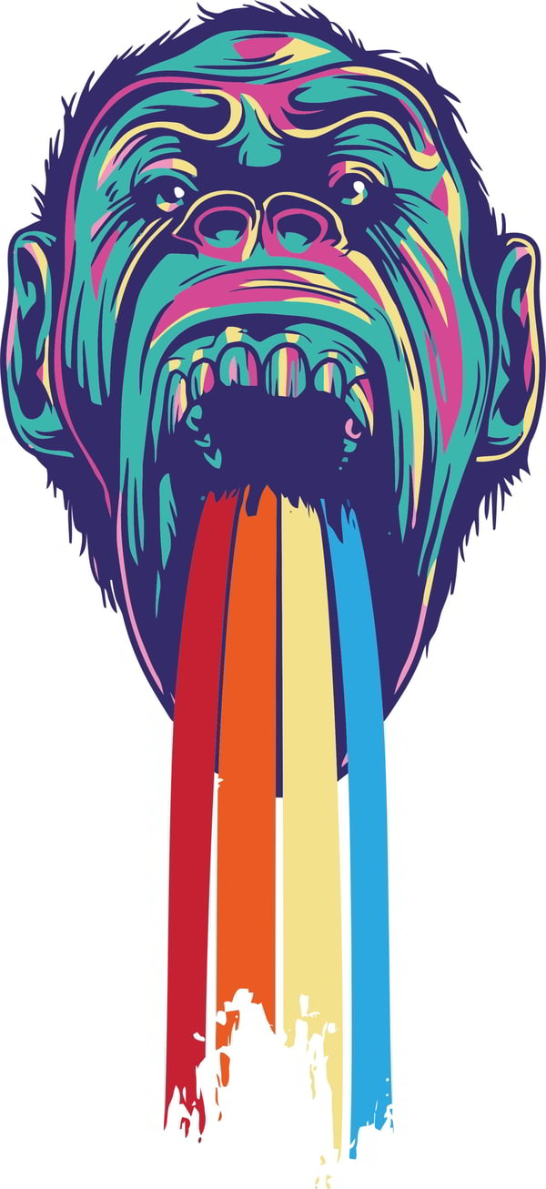 Vomiting Gorilla Print CDR File | Vectors File