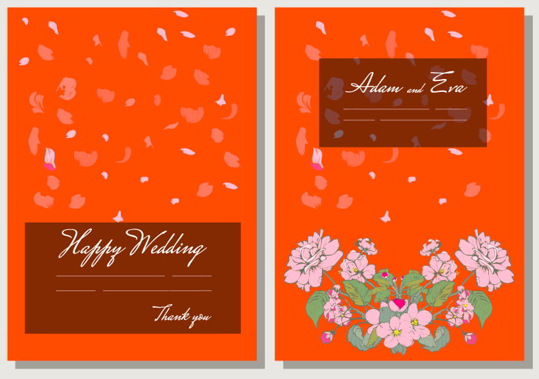 Wedding Banner Template Floral Floating Petals Decor Free Vector