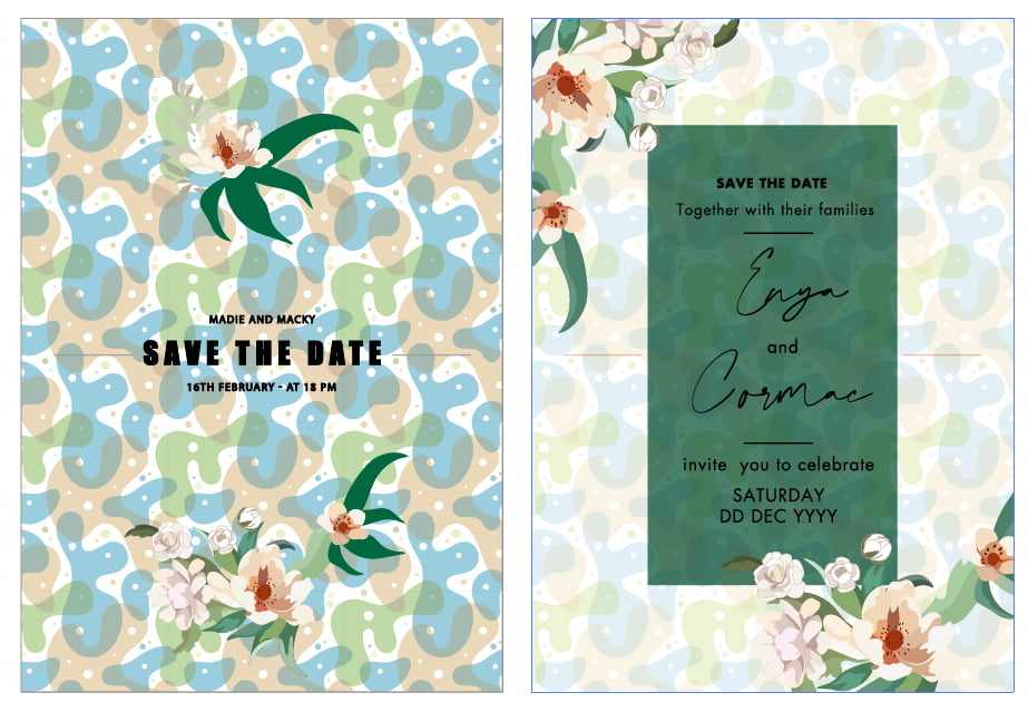 Wedding Card Templates Classic Bright Elegant Floral Decor Free Vector