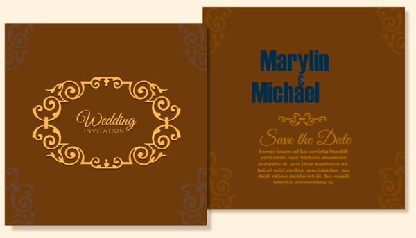 Wedding Invitation Card Template Free Vector