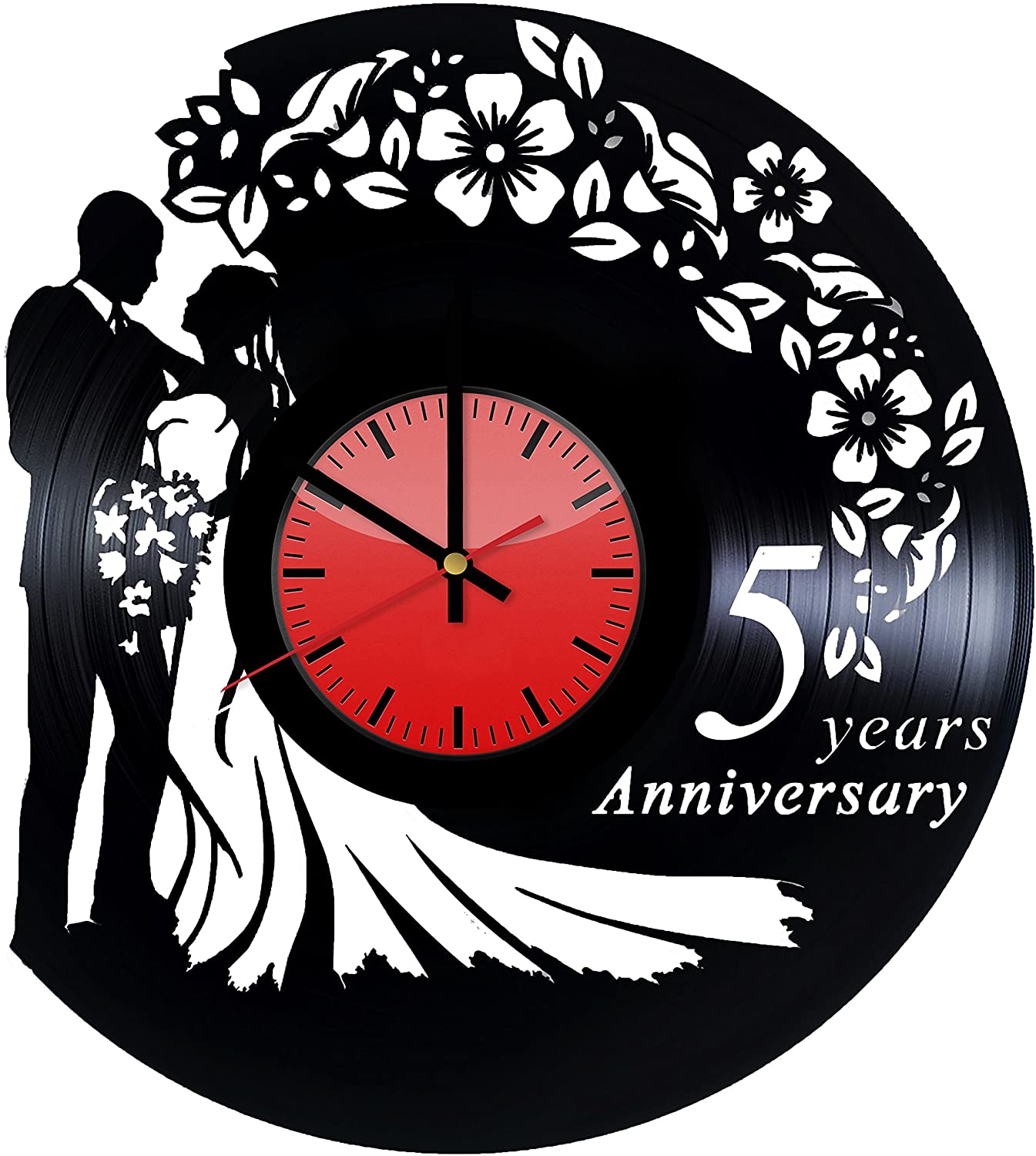 Wedding Vinyl Record Wall Clock Laser Cut DXF File