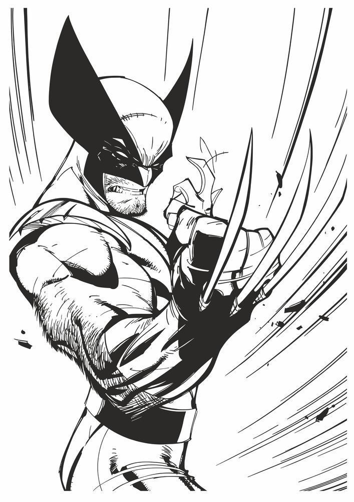 Wolverine Line Art Vector Sticker Wall Art Laser Cutting Design CDR File